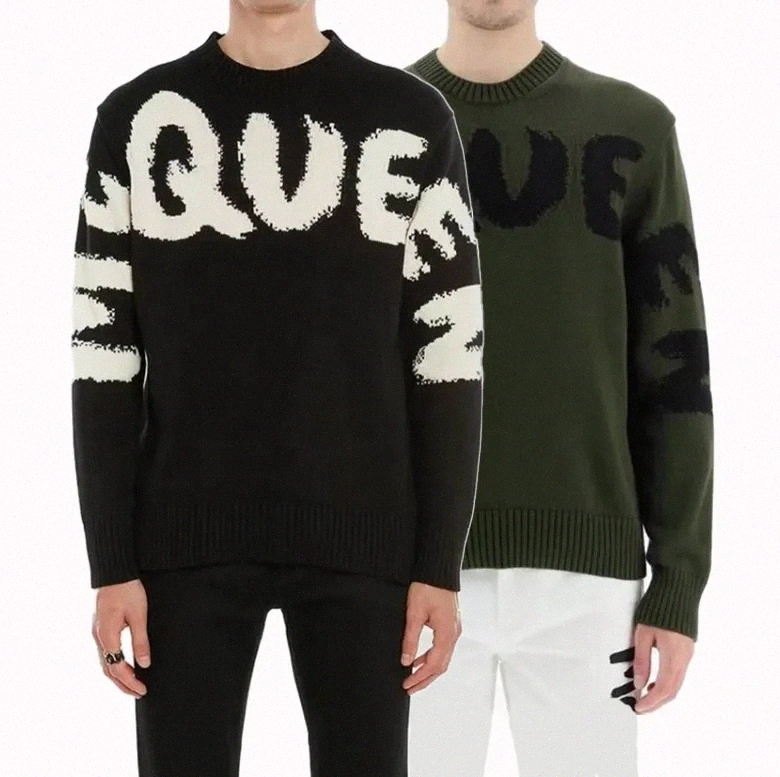 Men Sweaters Women Plus Sweater Designer Letter Graffiti Jacquard Sweater Warm Knit Jumper Loose Round maglione Long Sleeve Knitted Pullovers mcquee