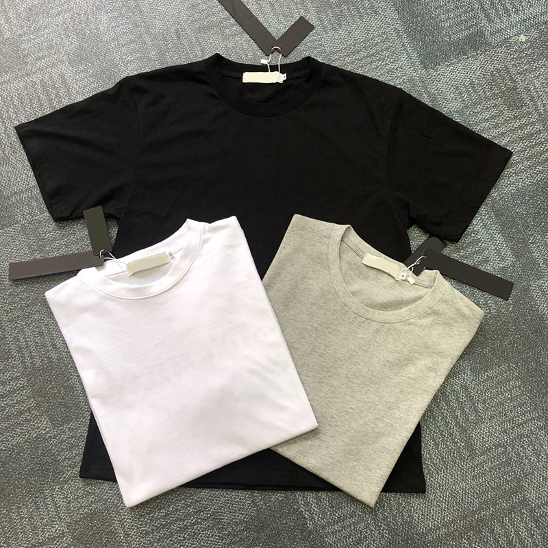 

men's brand topstoney T-shirts 18fw classic printing small label basic cotton tshirts solid casual mens t-shirts Size -2XL, Gray