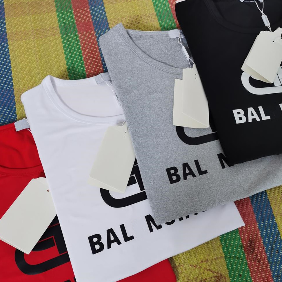 

France designer brands xxxl shirts mens womans Black white Fashion Cotton Custom two B letter Graphic print Round neck Classics paris Luxury, Bb5