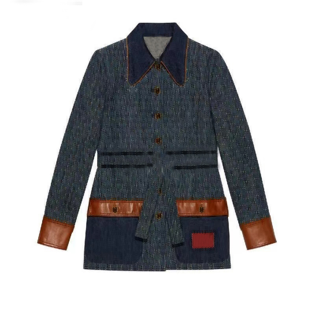 

WT109-Women' Jackets brand Designer Patchwork denim Women spring New European women' top fashion brand loose baseball jacket, Blue