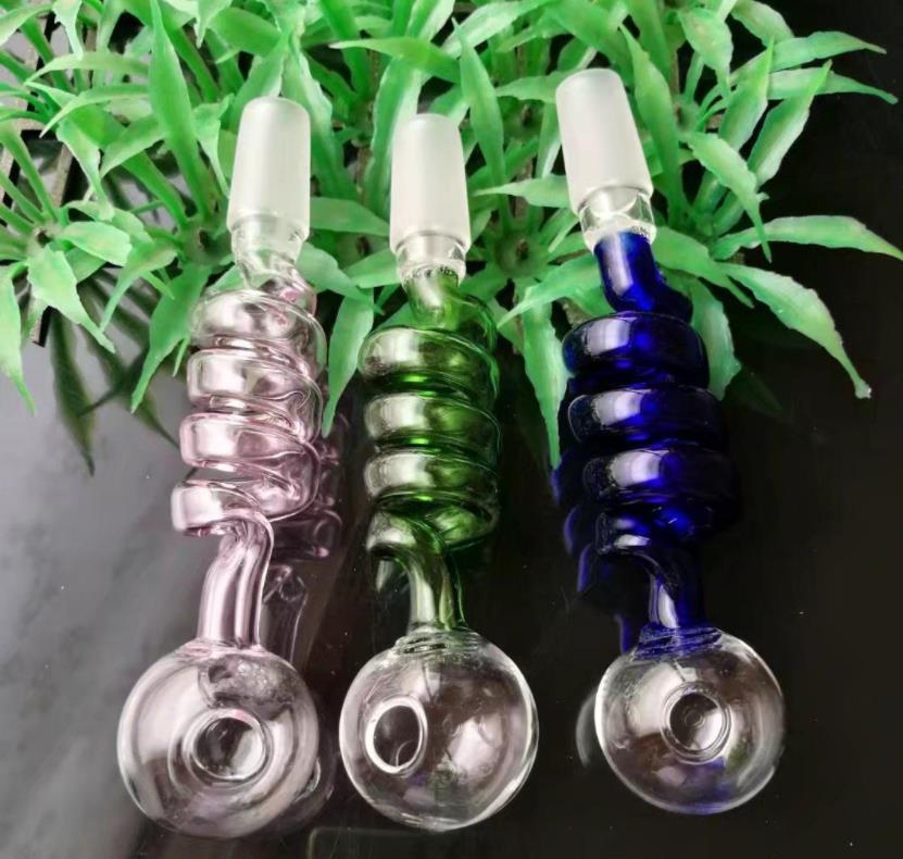 

Multicolor Spiral Boiler Glass Bongs Accessories , Glass Smoking Pipes colorful mini multi-colors Hand Pipes Best Spoon glass Pipes