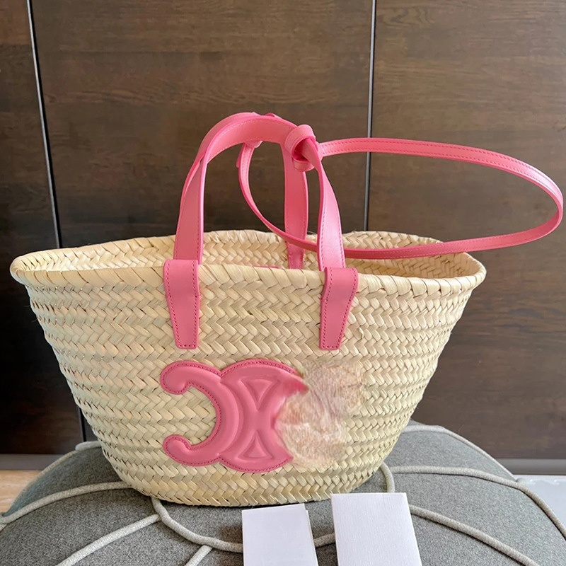 

Knitting Holiday Evening Bags Summer New Straw Woven Portable Vegetable Basket Large Capacity Shoulder Bag, Aspic