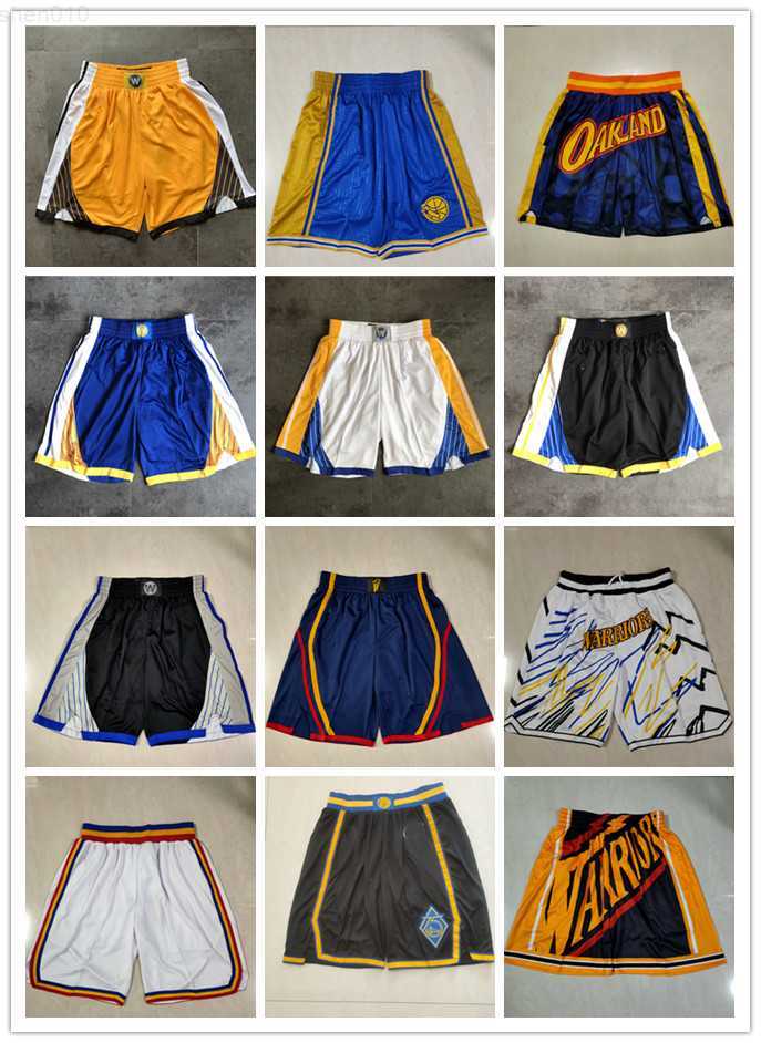 

Golden State''Warriors''Shorts mens Throwback Basketball Shorts pocket Basketball Jersey Stephen 30 Curry Klay 11 Thompson Andrew, Color