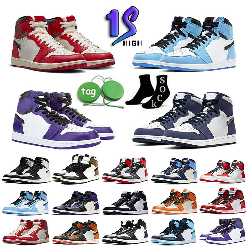 

Jumpman 1 2023 Basketball Shoes 1s Black Phantom Lost and Found Starfish Denim Dark Mocha Bred Patent Travis Scotts Obsidian trainers sports{category}
