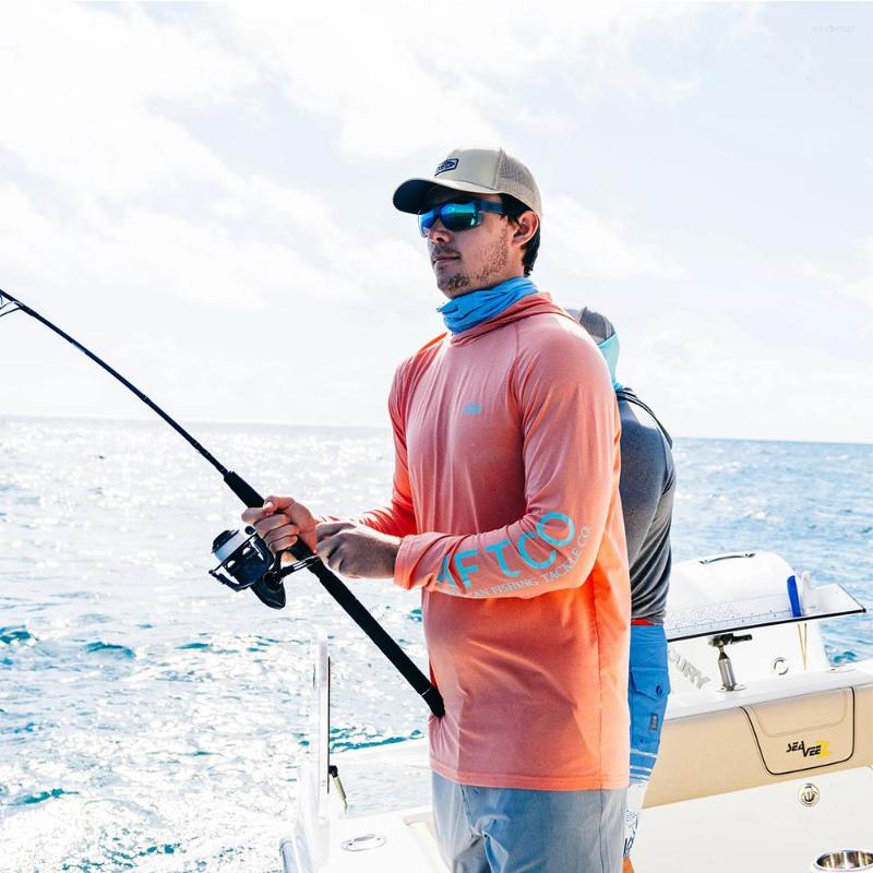 

Hunting Jackets Aftco Sun Protection Hoodie Shirt Summer Outdoor Men Long Sleeve Fish Breathable Hooded Angling Clothing