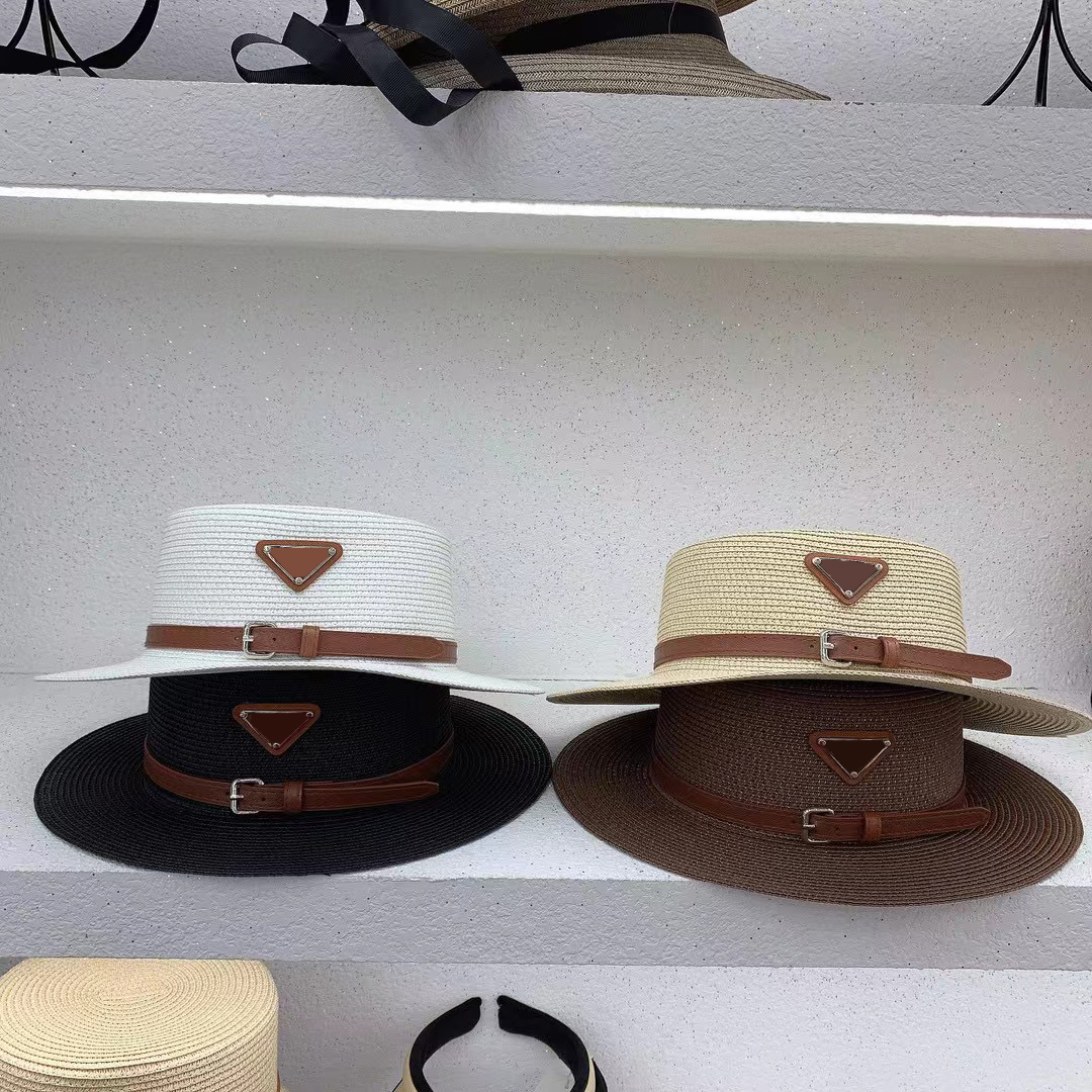 

Fashion designer bucket hat women summer beach travel straw hat letter P dress korean seaside big hats brim sunblock sunshade holiday foldable fashion big cool hat, C1