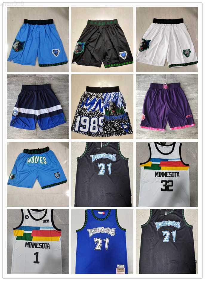 

Minnesota''Timberwolves''Shorts mens Throwback Basketball Shorts pocket Basketball Jersey Karl-Anthony 32 Towns Anthony 1 Edwards Kevin 21 Garnett, Color
