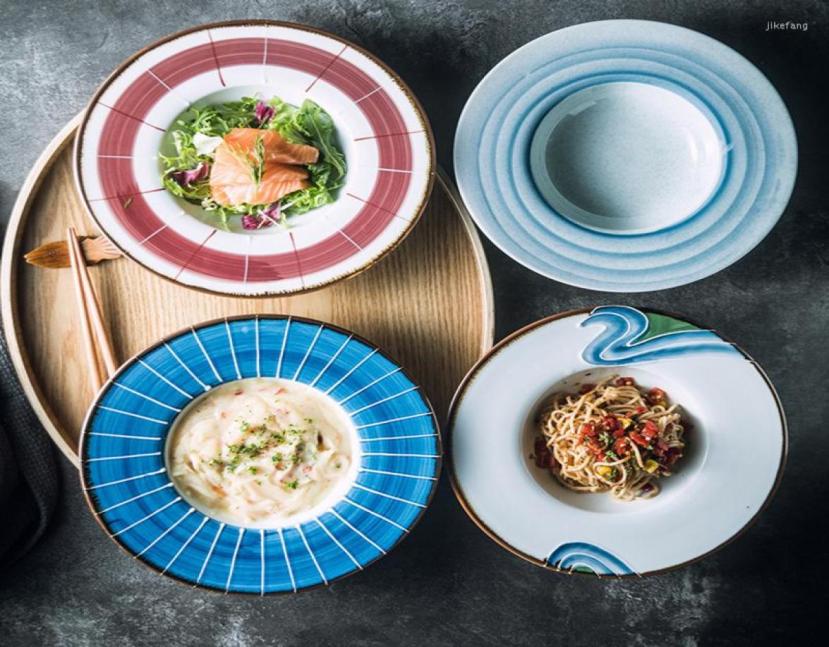 

Bowls Ceramic Tableware Retro Straw Hat Soup Bowl Creative Salad Dishes Personalized Dinnerware Household Restaurant Dessert4502182, Soup bowl 04