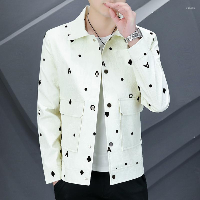 

Men's Jackets Korean Fashion Print Men Slim Casual Business Coats High-quality Social Office Short Windbreaker Streetwear Clothing, Black