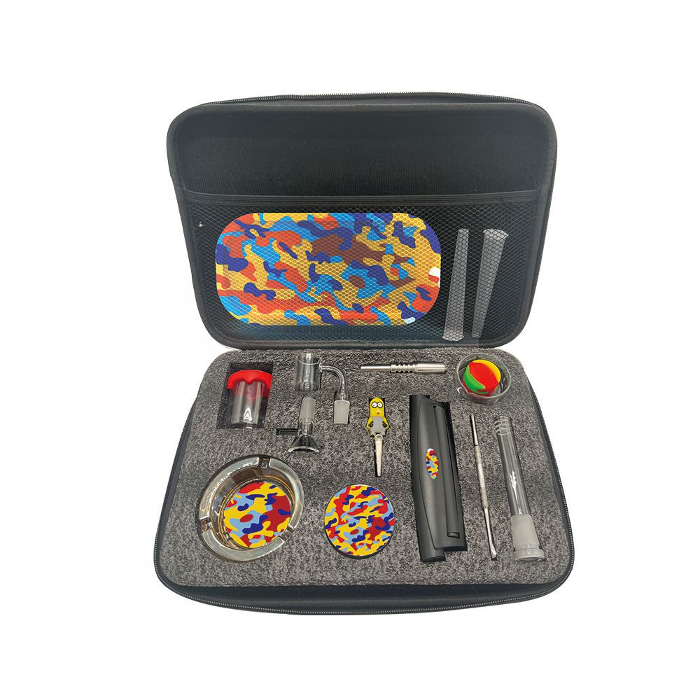 

OilSeed rolling Tray Hookahs herb Grinder Storage Tank Ashtray Titanium Nail digging Spoon 15-piece Tobacco Accessories Pack accessories bongs set