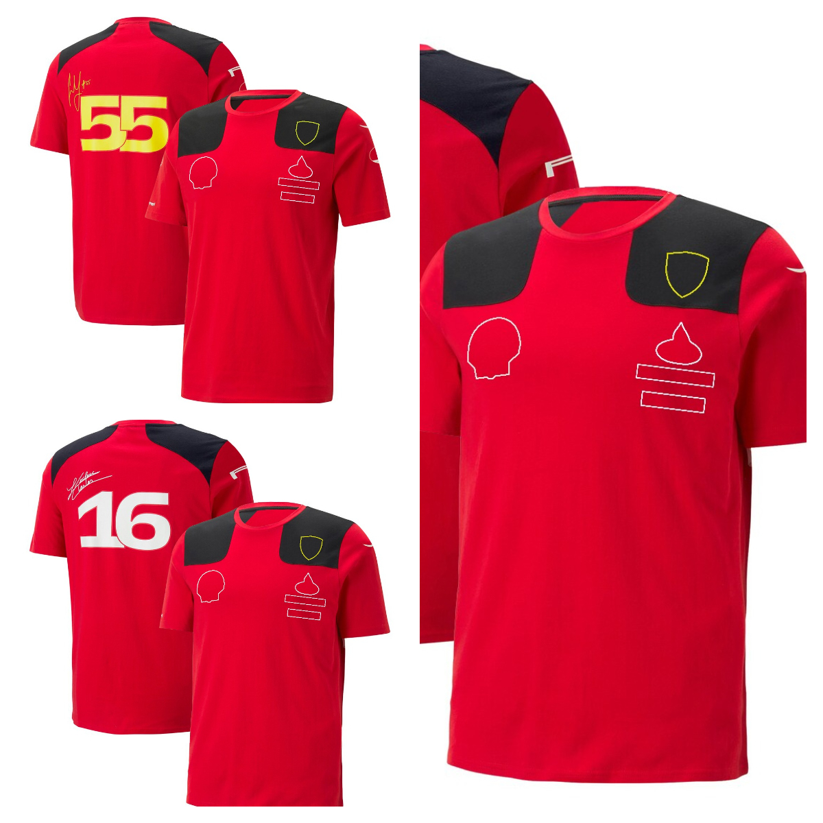 

F1 racing suit 2023 new red T-shirt short sleeve men's summer custom team suit