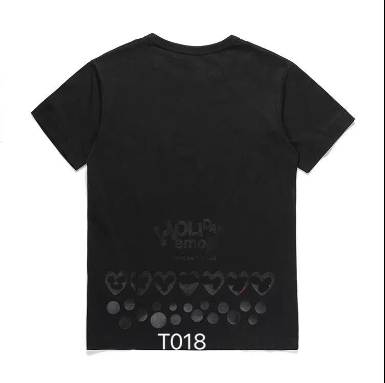 

23SS Summer cdgs Mens T-Shirts Play T Shirt Commes Short sleeve Womens Des Badge Garcons Embroidery heart short sleeve Red heart ybn, 11