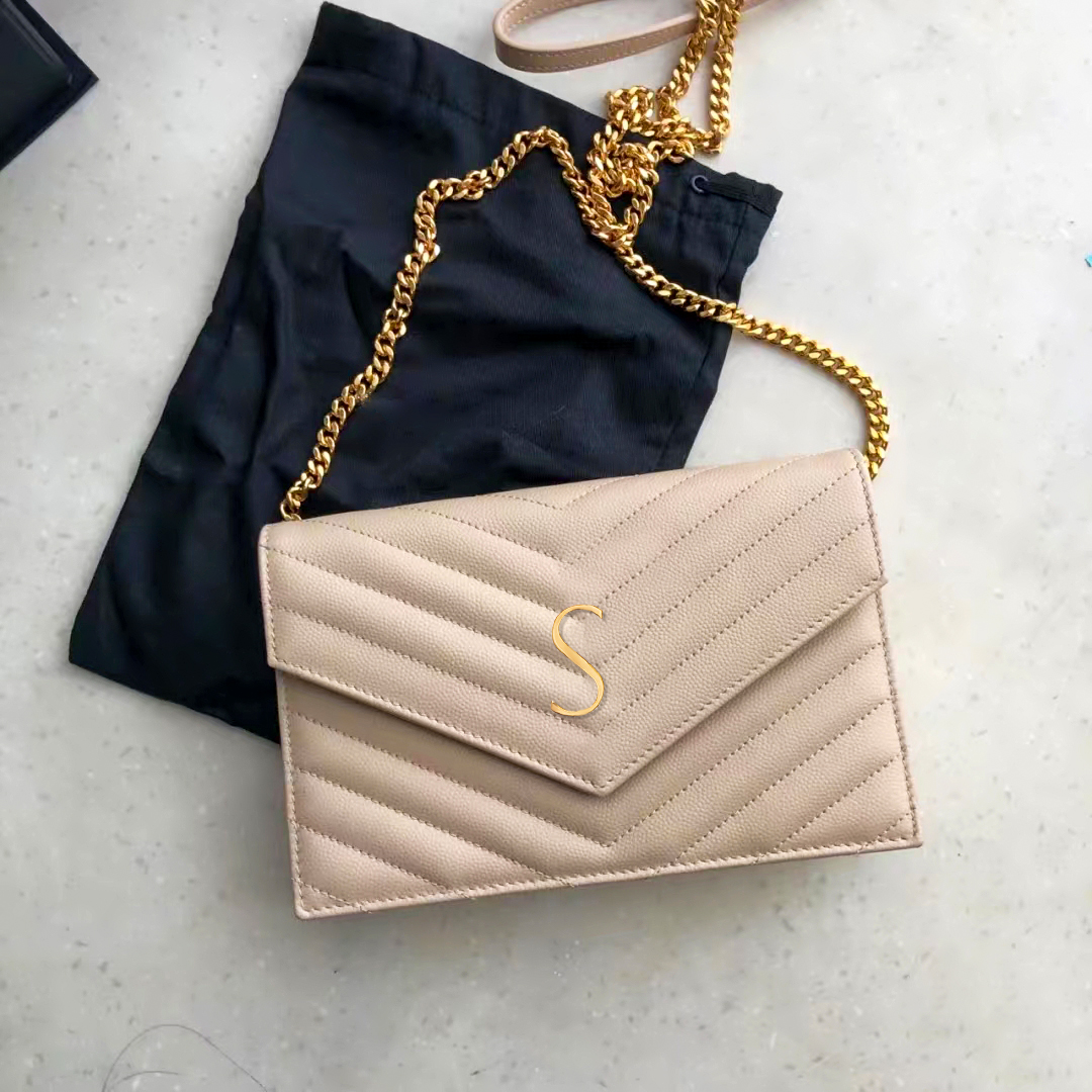 

Luxury Designer high quality Clutch Bags Totes Genuine Leather Crossbody Bag Chain Women's Shoulder Bag LOULOU tote LE 5 A7 HOBO handbag Crocodile caviar classic flap, White gold chain