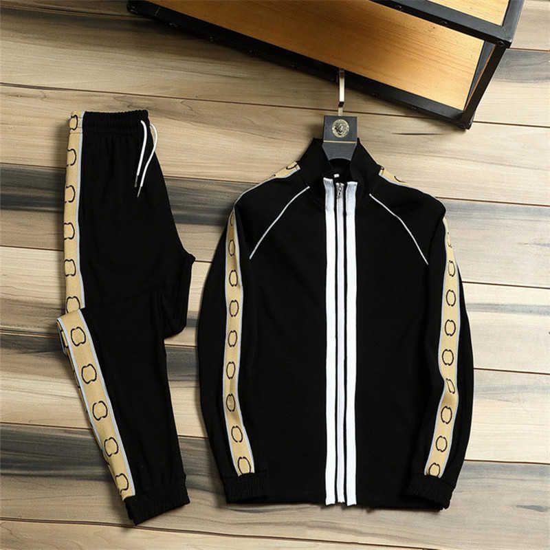

Womens Down Men's Tracksuits Autumn New Casual Sports Suit Stand Collar Zipper Sweater Hoodie And Two Sets Outdoor Jogging Wear G2 Ugnp, Black