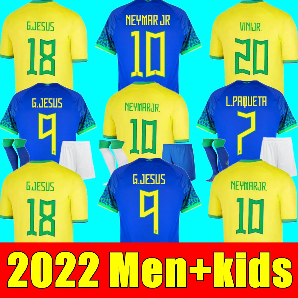 

2023 soccer jerseys Camiseta de futbol PAQUETA BRAZILS NERES COUTINHO football shirt JESUS MARCELO CASEMIRO brasil 22 23 maillots football Men Women kids kit SETS, Women away+world cup