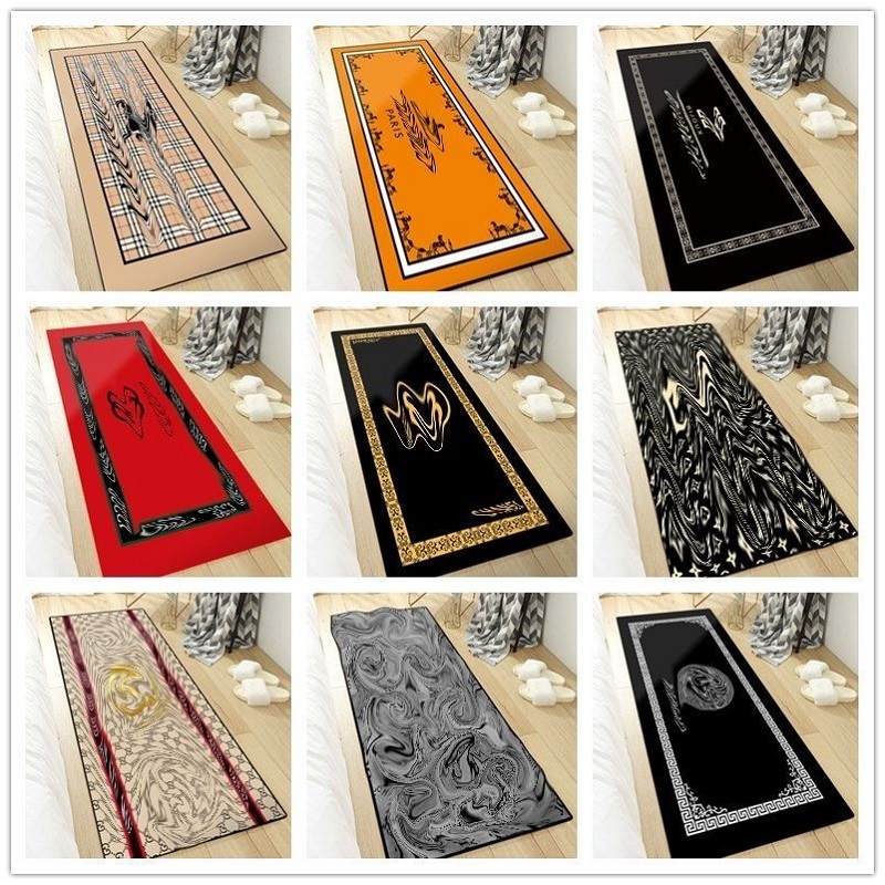 

Brand Designer Carpets Bedroom Bed Rug Hallway Mats Door Mat Kitchen Bathroom Absorbent Anti-slip Rugs Cloakroom Decor, As picture