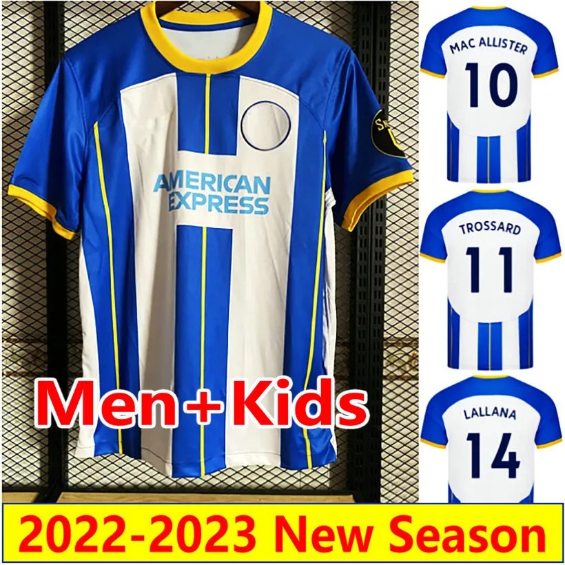 

2022 2023 MAC ALLISTER MITOMA Soccer Jerseys FERGUSON GILMOUR TROSSARD MARCH Men Football Shirt Kids Kits 22 23 Home Away LALLANA VELTMAN CAICEDO Camesitas de futol, 22-23 away +patch