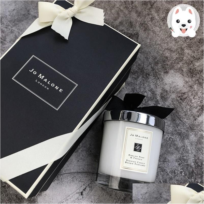 

Incense Jo Malone Candle 200G Sea Salt Wild Bluebell English Pear Oud Bergamot Scented Candles Bougie Par Brand Fragrance Deodorant Dhbz5