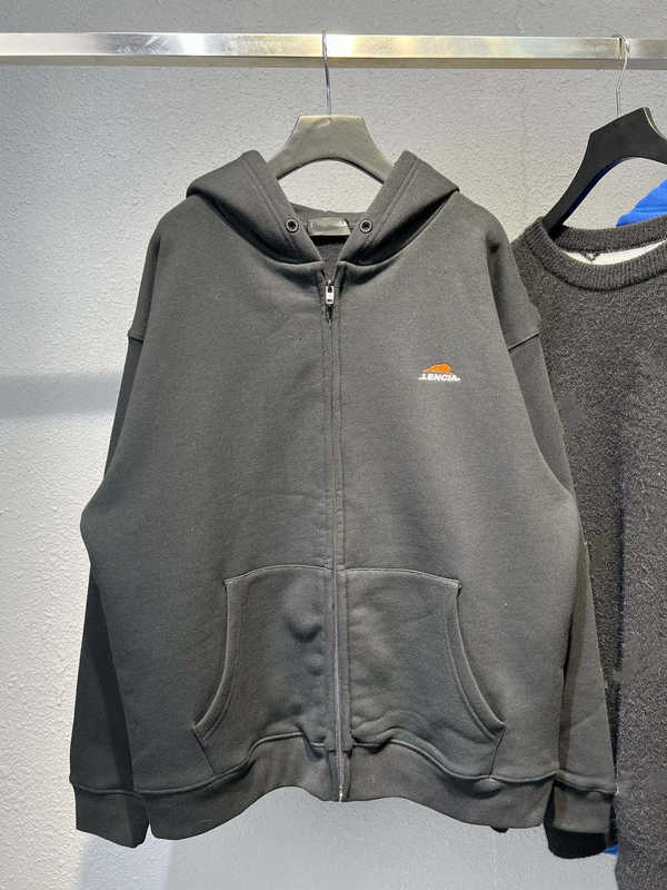 

Men's Hoodies Sweatshirts High edition autumn and winter B family tiger embroidered men women's loose hooded fleece cardigan sweater coat YFDN, Black