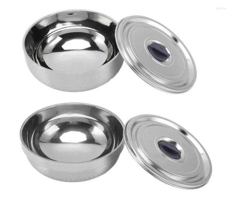 

Bowls Stainless Steel Soup Bowl Easy To Clean Classic Corrosion Resistant Hand Polished 2 Layer For Kitchen2872692, Style2