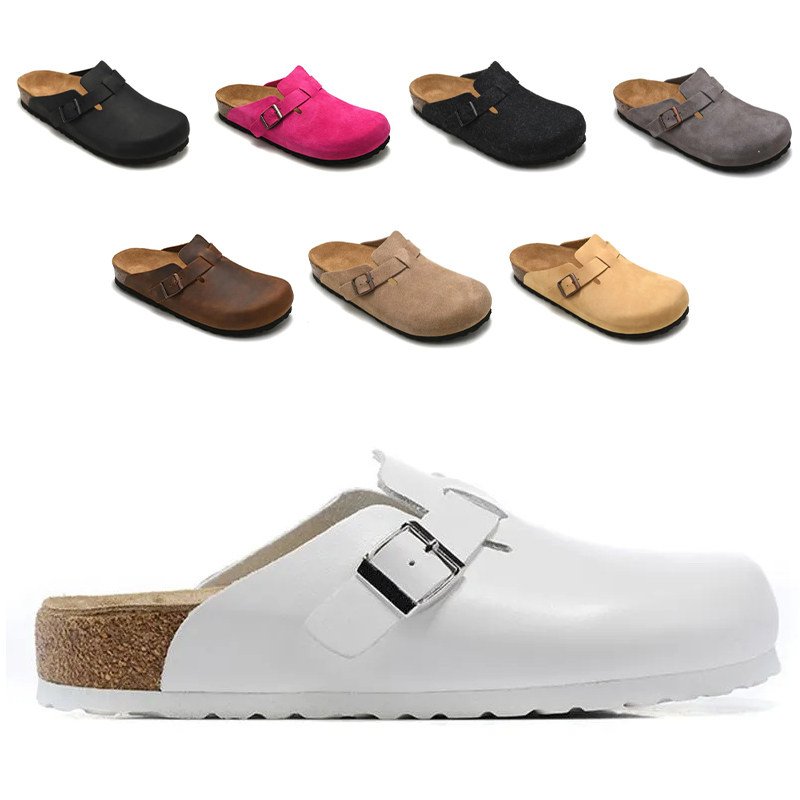 

Designer Boston Slippers Sandals Cork Shoes Leather Bag Head clogs Pull Fashion Slides Mens Womens summer Beach Loafers flat Casual Lazy sliders slipp, Custom