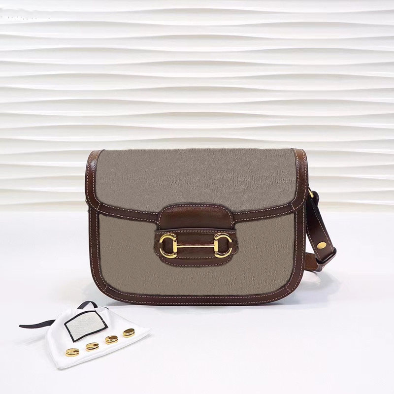 

Horsebit Bag Designer Handbags Women Shoulder Bags flap real leather and canvas, Red+canvas