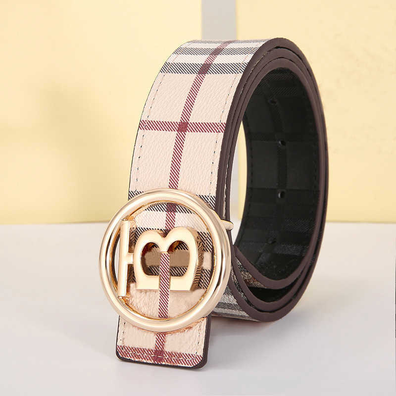

Men Double-sided Printed Belt Fashion Vintage Letter B Smooth Buckle Women Belts Luxury Brand Designer Dress Belt Width 3.8cm Size 105-125cm, Figure