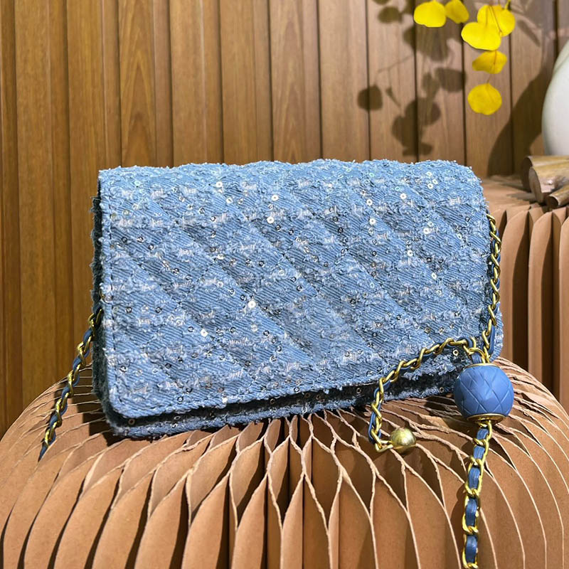 

CC Shoulder Bags Golden Ball Tweed Woc Classic Clutch Shoulder Bag Adjustable Chain Diamond Lattice Quilted Sequins Designer Bag Crossbody Luxury Wallet Card Ho, Customize