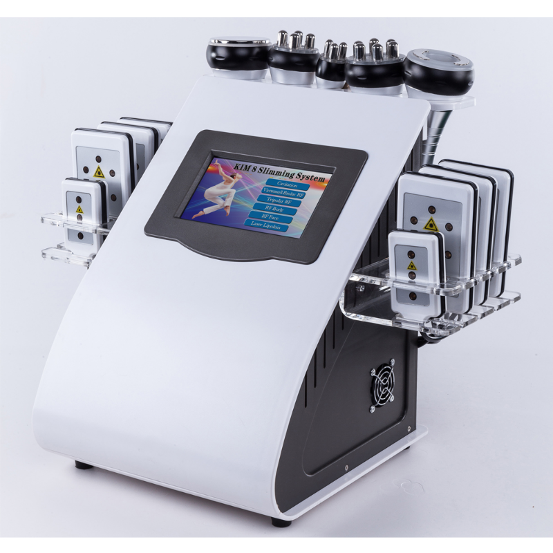 Painless 8 Pads Diode Lipo Laser LLLT Ultrasonic 40K Cavitation Slimming Vacuum RF Cellulite Weight reduce Machine