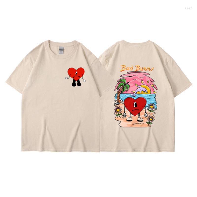 

Men's T Shirts Bad UN VERANO SIN TI Graphics Men Shirt Hip Hop Street Summer Music Print Short Sleeve Y2k Clothes Unisex Tops, White