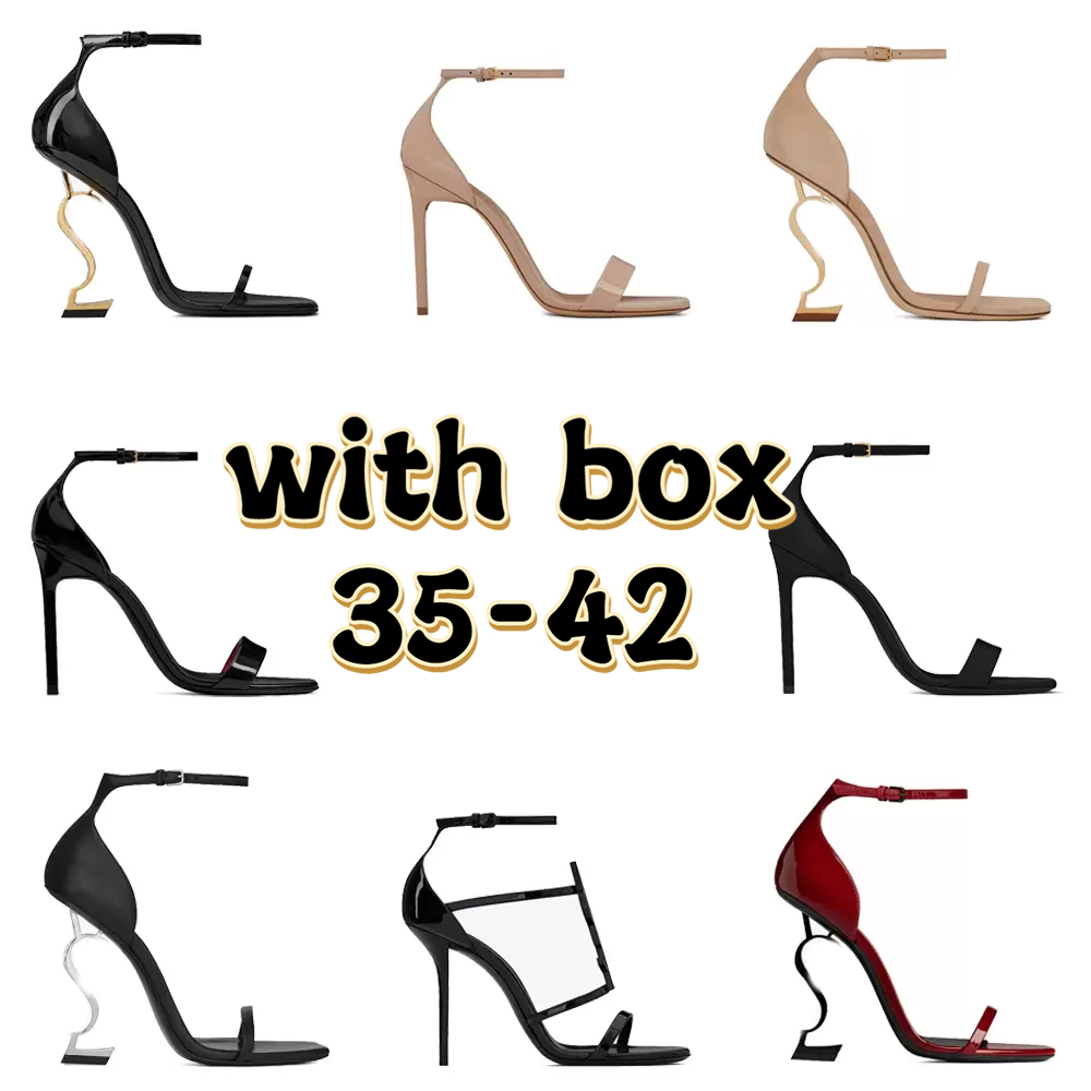 

Classic designer sandals OPYUM high heels women open-toe stilettos classic metal letter sandals fashion modeling shoelace box dust bag size 35-42