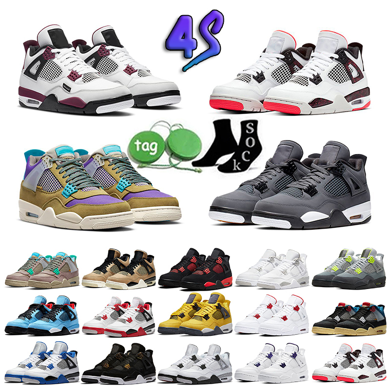 

Jumpman 4 Mens Basketball Shoes 4s Midnight Navy Cement Military Black University Blue Sail Cat Oreo Bred Infrared Men Women Sneakers Trainers Size 36-46, 10