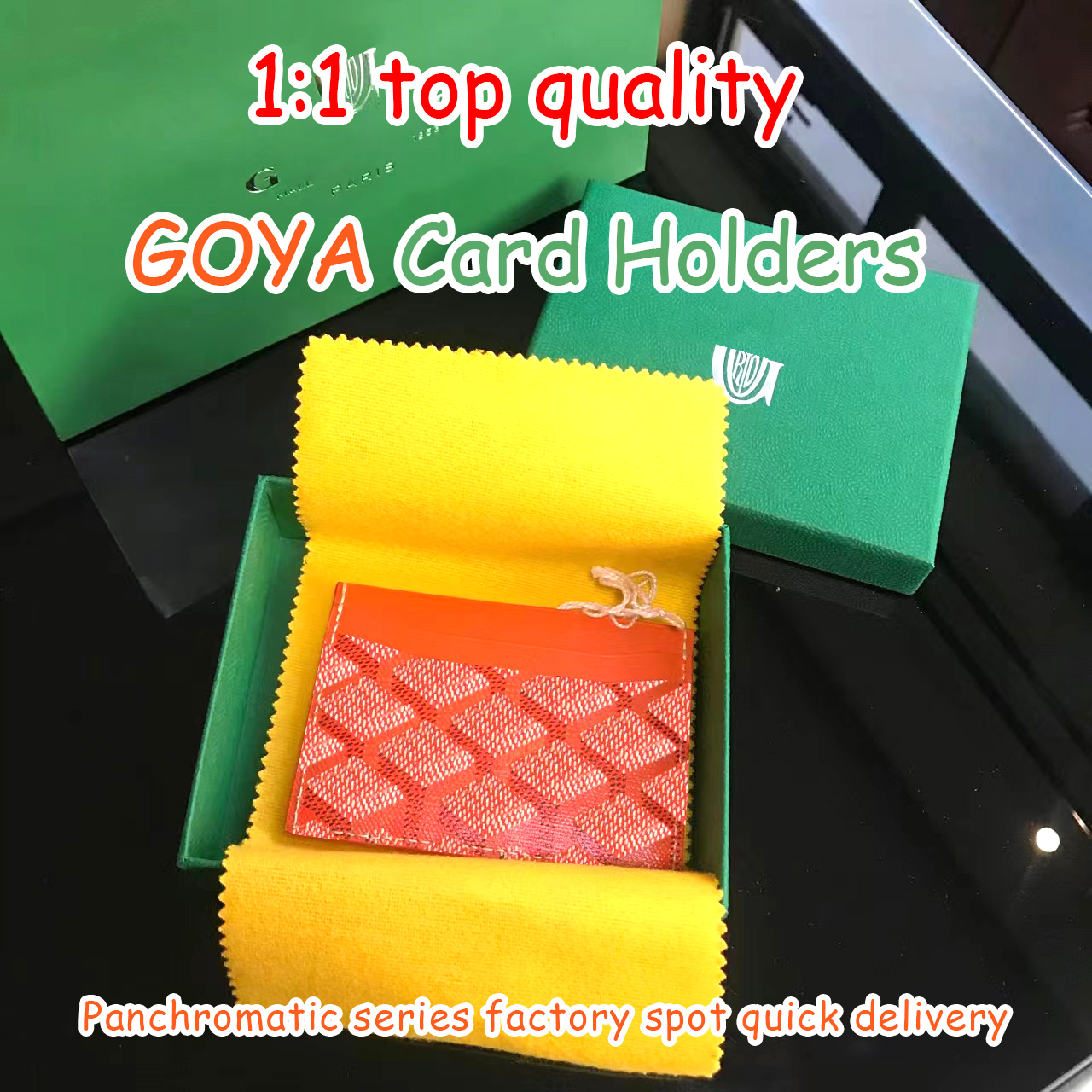 

wholesale goya Card Holder famous Mini Wallet Genuine Leather Coin purses luxury Designer Womens men banknotes Wallets Key Ring Credit Mini Bag business Short purse, Black