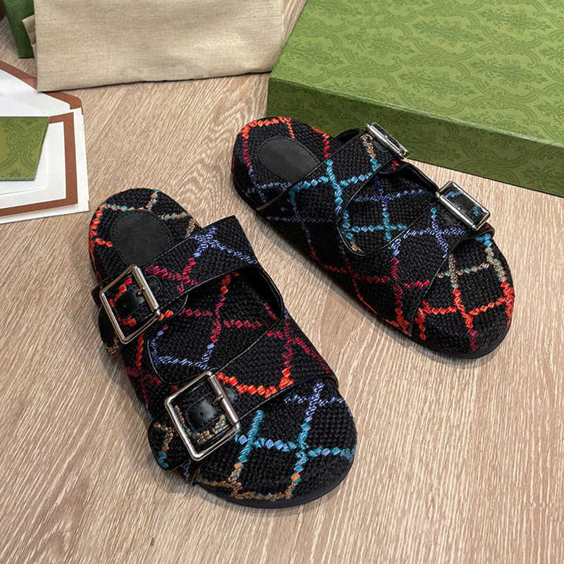 

2023 Slipper Flip Flops Beach Sandals Casual Slides Shoes Flat Slippers Trainers New Summer Women Mixed Color Fashion Luxury Designer Eur 35-44 NO298B, 10