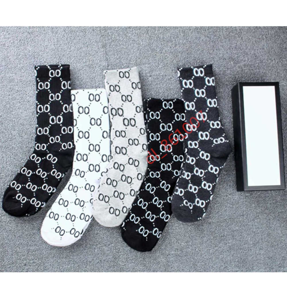 

High Quality Fashion Designers Womens Socks Five Pair Luxe Sports Winter Mesh Letter Printed Sock with Box Xbwd, 1 box = 5 pairs