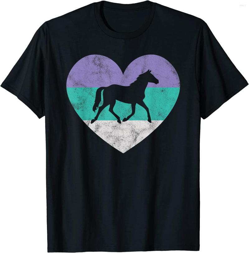 

Men's T Shirts Horse Gift Shirt For Women & Girls Retro Vintage Cute, Black