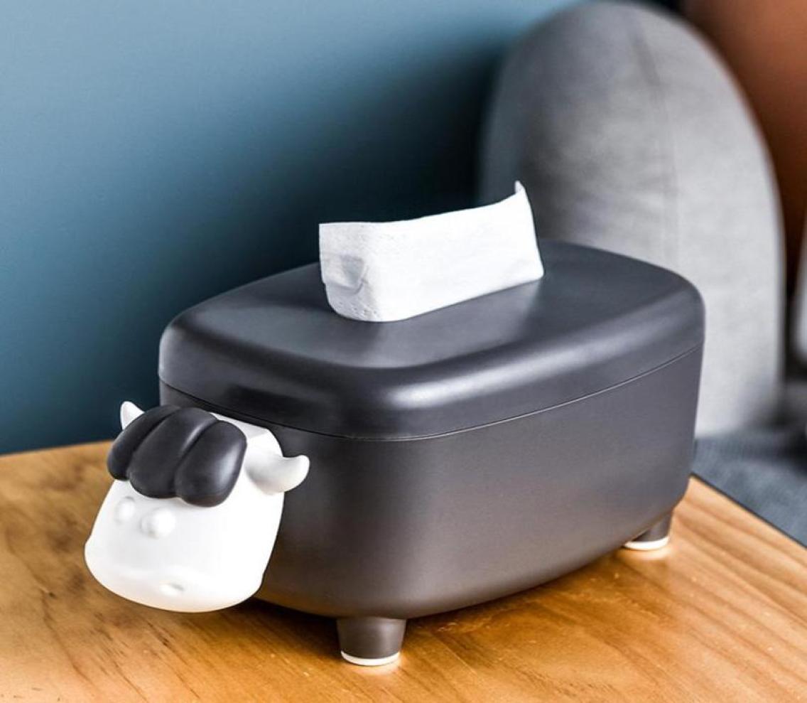 

Tissue Boxes Napkins Cute Box Holder Pumping Wipe Paper Case Desktop Decoration With Disposable Cow Shape8326547