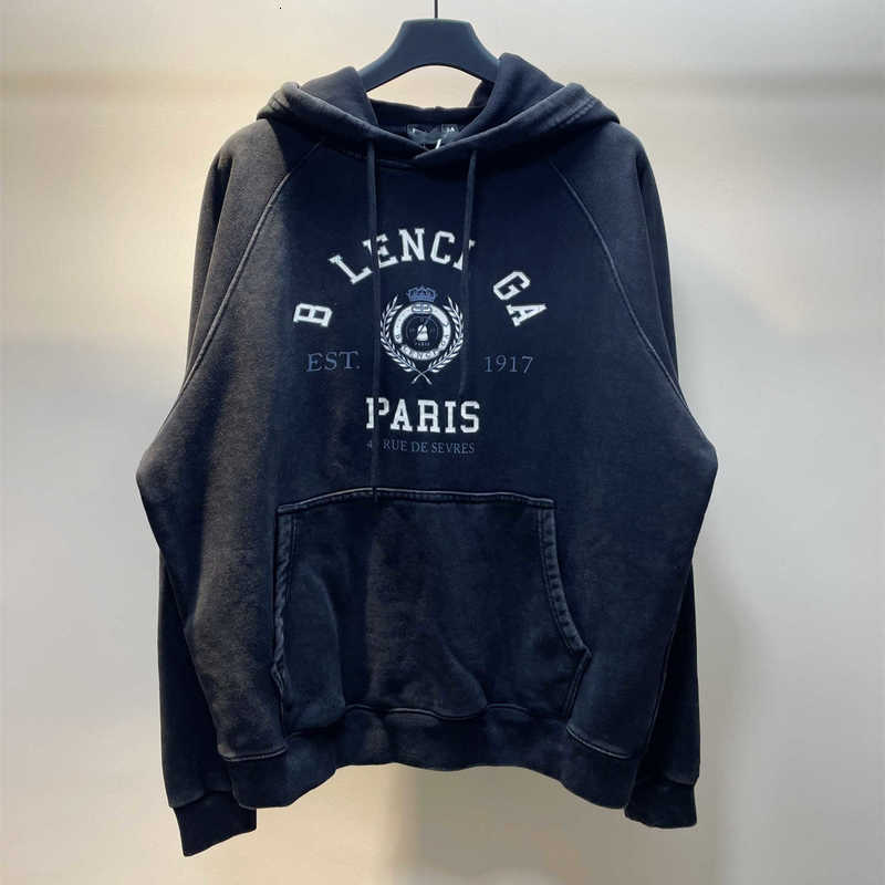 

Men' Hoodies Sweatshirts B family crown ears of wheat burst print washed old men' and women' Hooded Hoodie Top NZ8B, Wash black