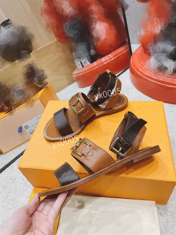 

Women Calfskin Leather Slingback Platform Sandal Summer Beach Shoes Diamond Buckle Ankle Strap Flats Chunky Sports Shoe size34-42, 01