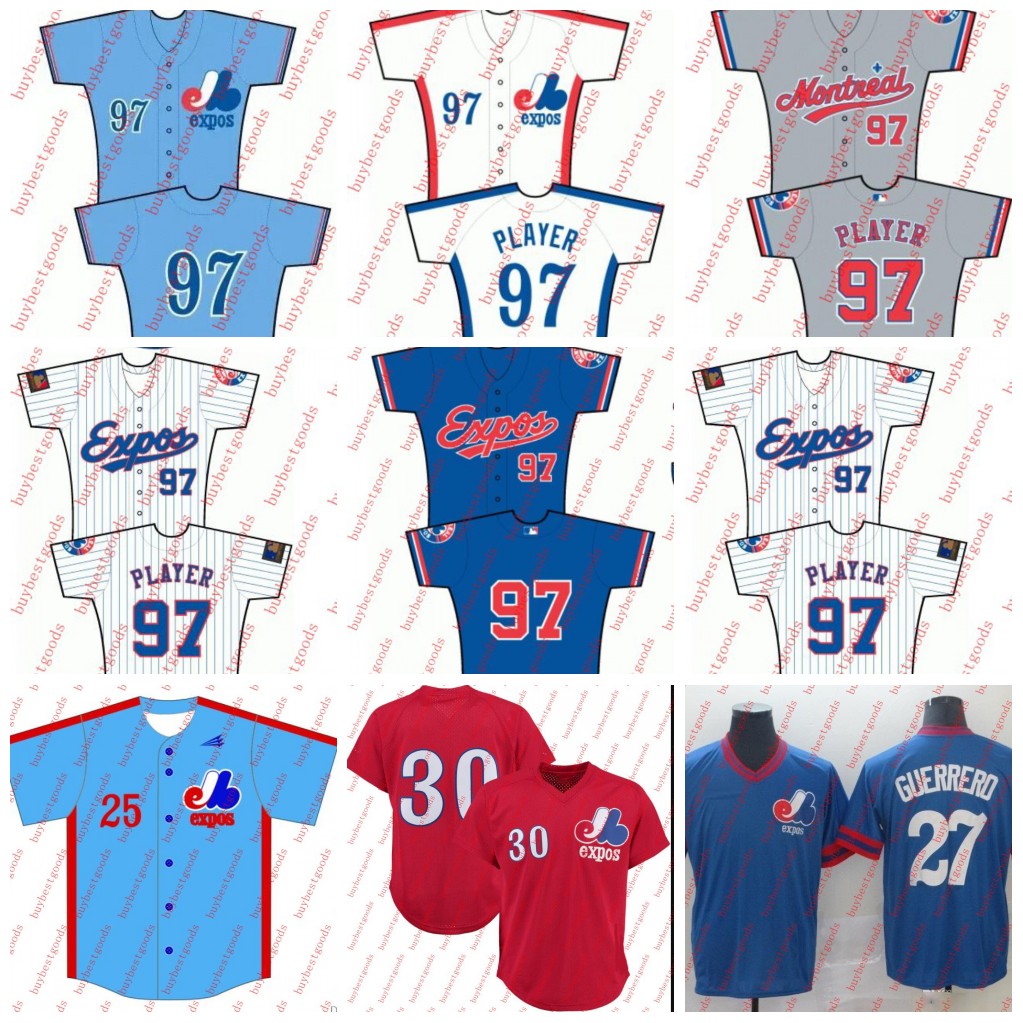 

Custom Baseball Jersey Montreal Expos 30 Tim Raines 27 Vladimir Guerrero Pete Rose Pedro Martinez Gary Carter Andre Dawson Stephen Strasburg Jerseys Stitched, As pics