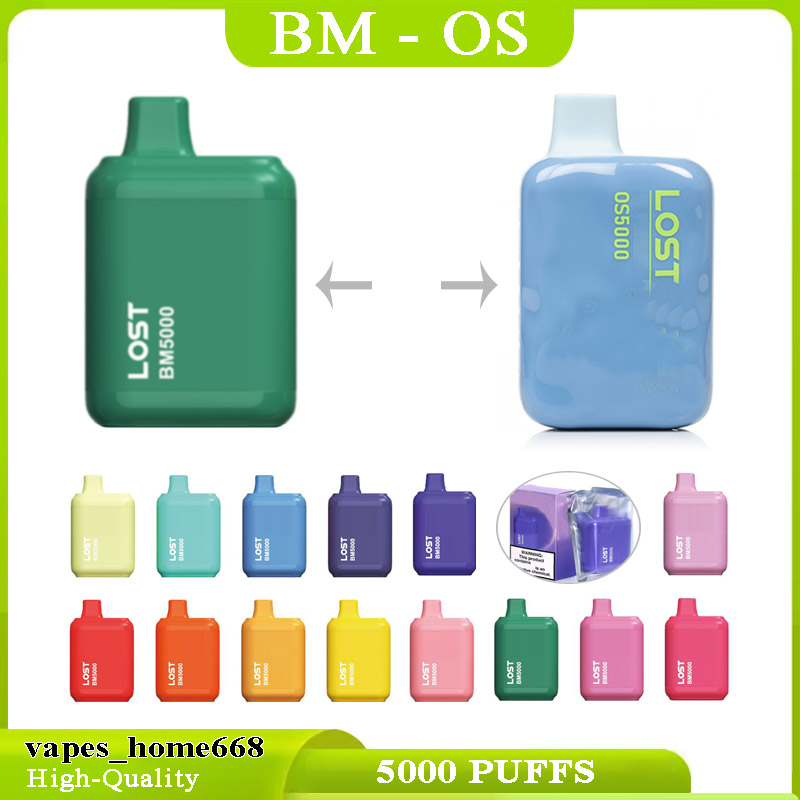 

Newest Lost BM5000 OS5000 vapes Disposable E cigarettes 5000 Puffs Vape Pen 14ml Prefilled Mesh Coil Cartridges Pod 650mAh Rechargeable Battery VS Mary vape bc5000