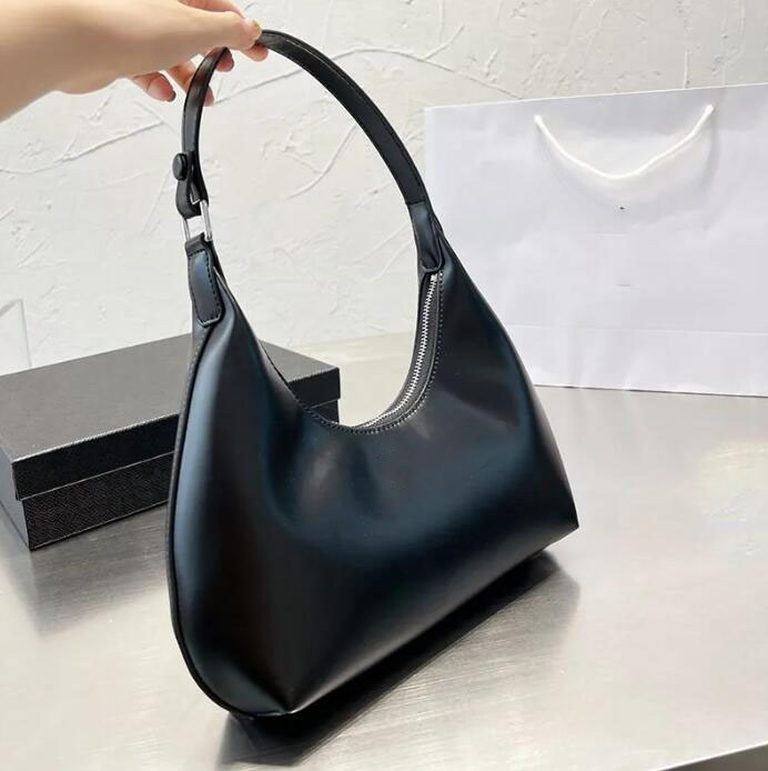 

Hobo Womens Shoulder Bags Handbag Underarm Purses Genuine Leather Letter Zipper Purse High Quality Axillary Crossbody Bag Handbags, Black