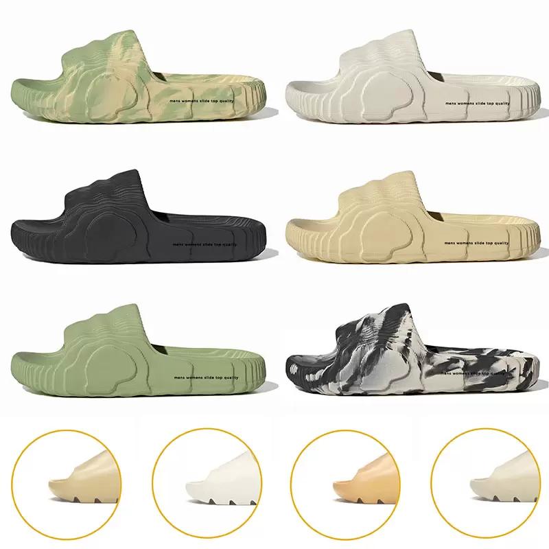 

Top version Adilette 22 sliders Slippers Slides designer sandals mens womens Black Grey Desert Sand Magic Lime luxury shoes pantoufle flip flops platform Scuffs, Army brown