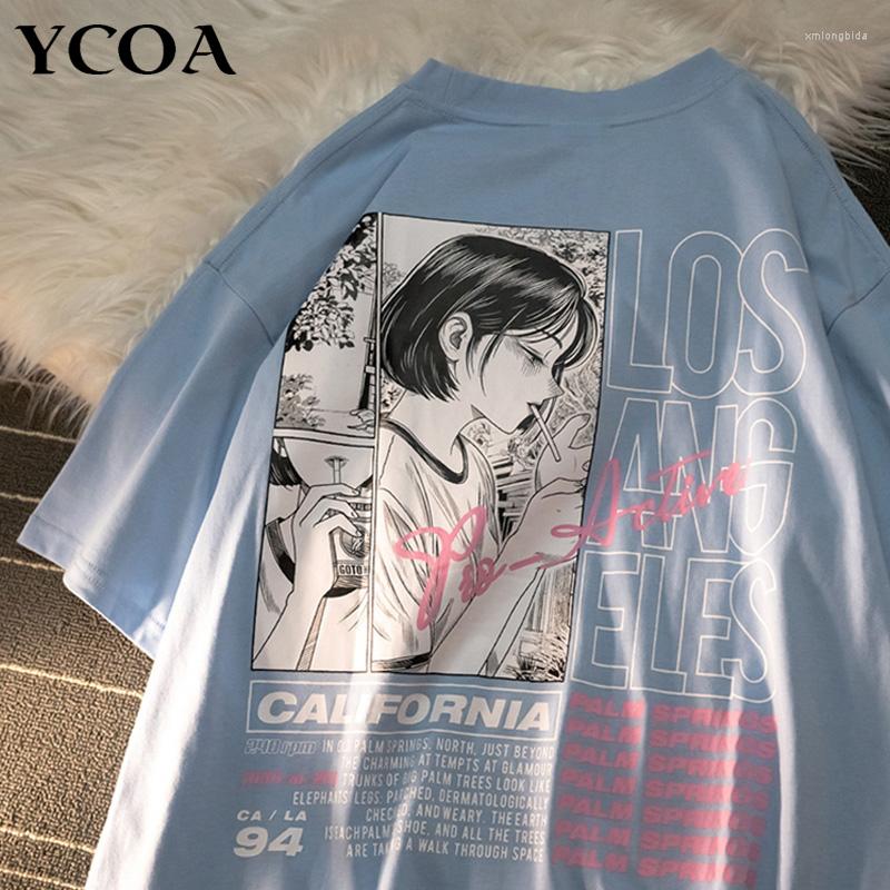 

Women's T Shirts Oversized T-Shirt Anime Y2k Tops Tees Pulovers Cotton Korean Fashion Hip Hop Goth Short Sleeve Harajuku Vintage Female, Black
