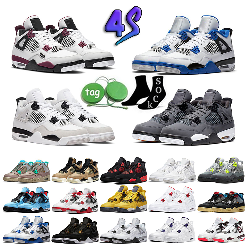 

Jumpman 4 4s men women basketball shoes Redb bikeThunder retro4 Sail Black Cat White Pure Money Infrared Military Metallic Purple Cool Grey Motorsports, 25
