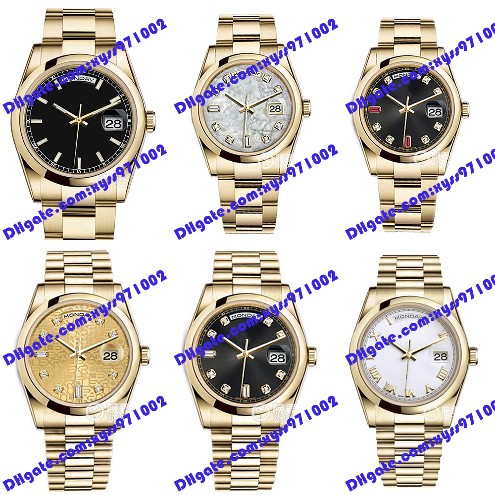 6 Model High quality Asian watch 2813 automatic watches 11820836mm black diamond men's watch white fritillary dial gold women's watch stai