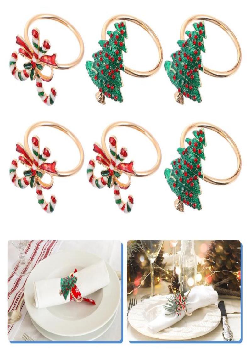 

Napkin Rings 6Pcs Christmas Party Holders Creative Buckles06412355