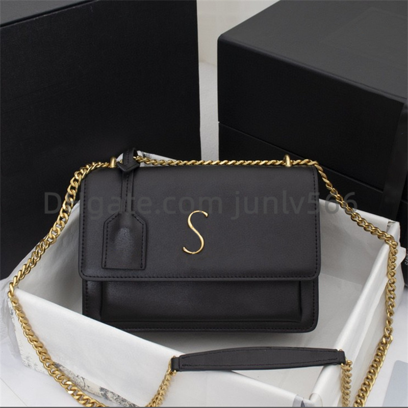 

Top Quality SUNSET genuine leather leather Shoulder Bags Wallet Women Handbags Bags Crossbody Purses Y leather Totes Fringed Messenger Bags Clutch Bags, Khaki silver chain