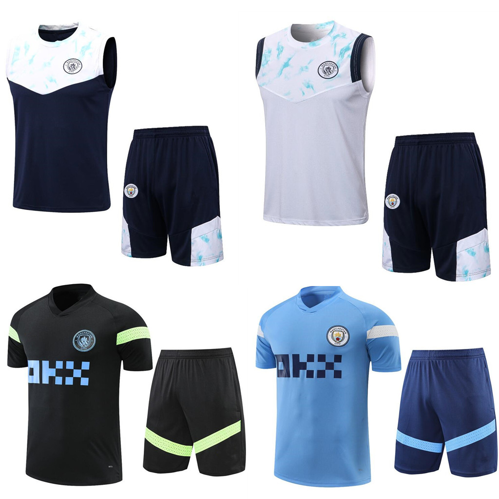 

City Training Suit tracksuit MEN 22/23 Haaland Short sleeve man Sportswear Football 2022 23 Boys girls Survatment Foot Chandal