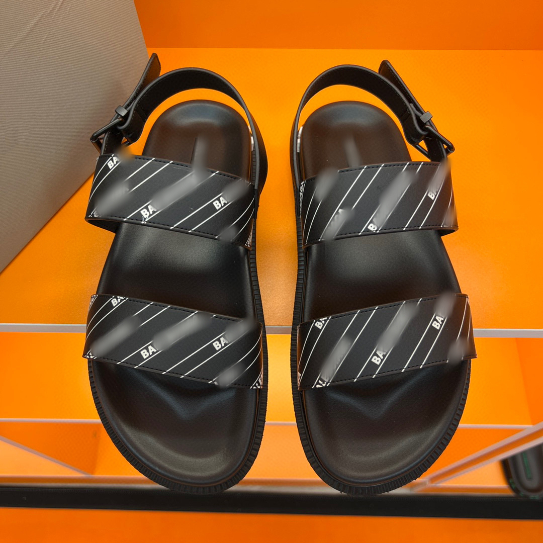 

Top fashion men sandals black letter printed luxury flat designer mens casual sandal, Green